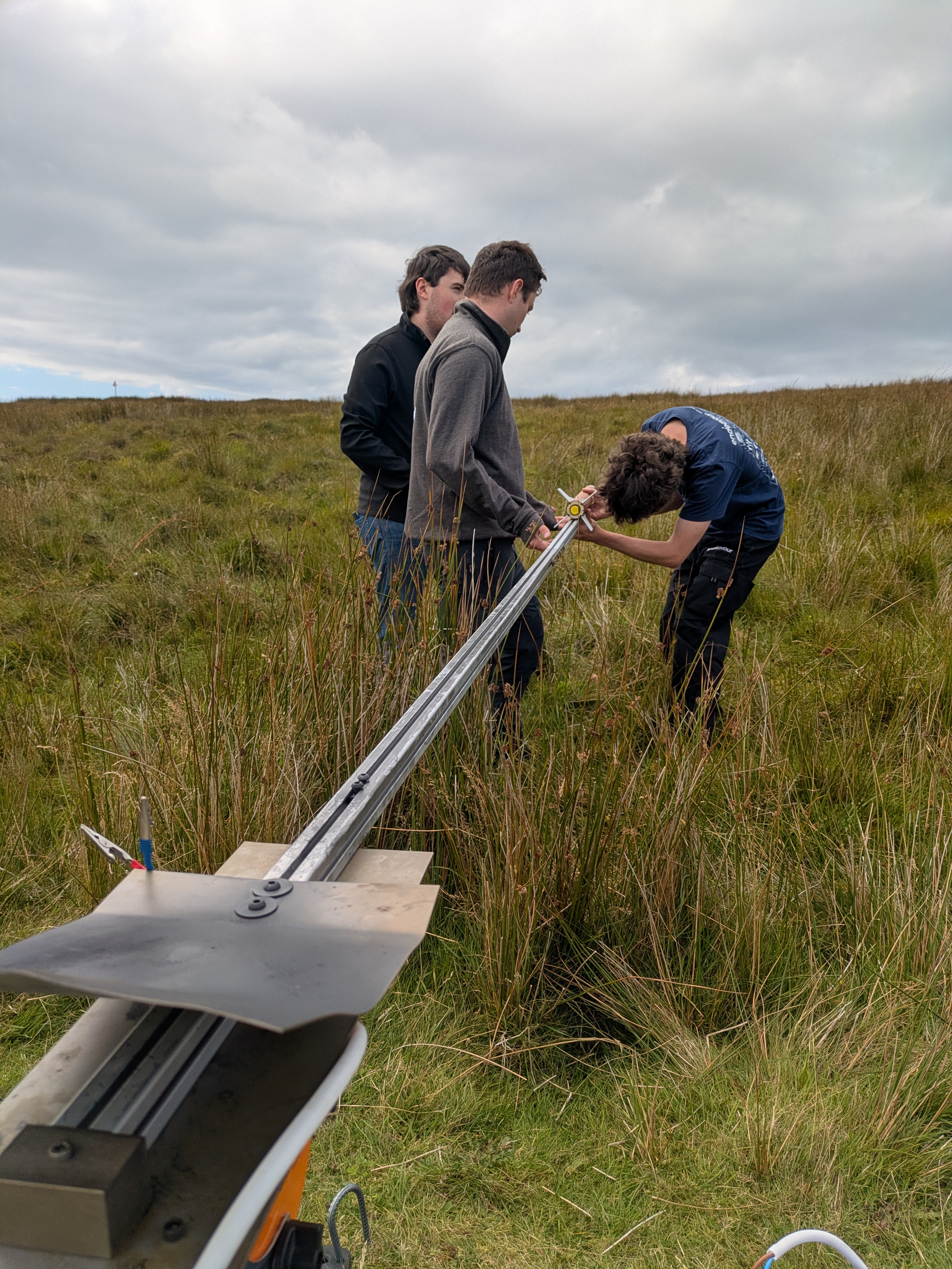Endeavour members preparing a launch rail